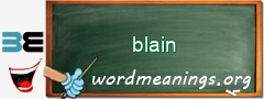 WordMeaning blackboard for blain